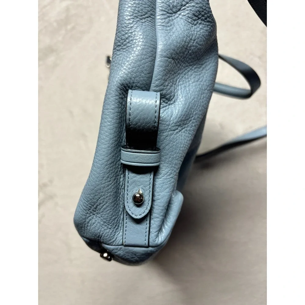 COACH LENOX Pebble Leather BLUE Crossbody‎ Satchel Handbag Purse